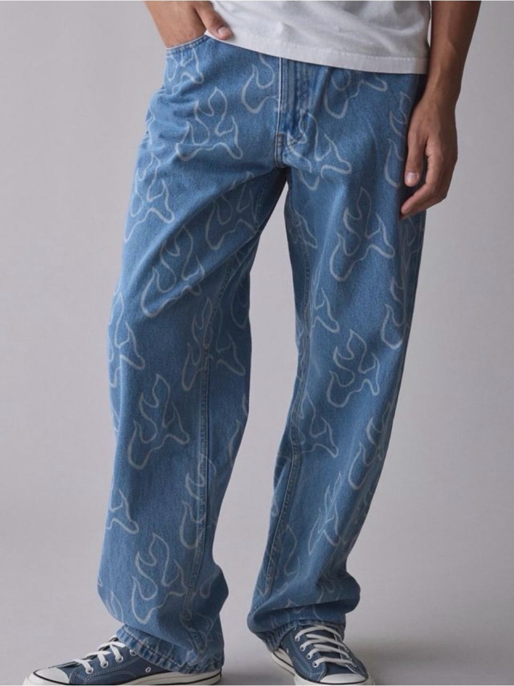 Vans Check 5 Blaze Flame Print Loose Fit Jeans